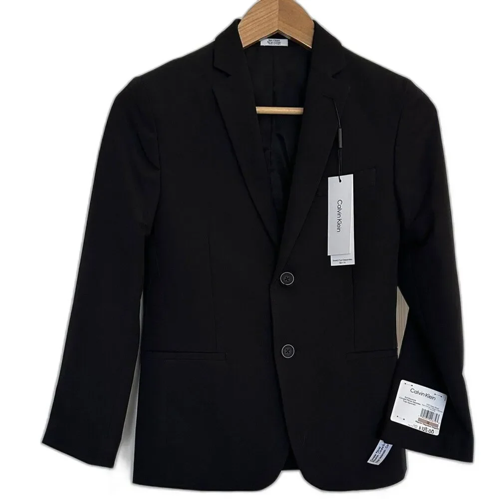 NWT- Calvin Klein Boys US 12 Classic Black Sport Coat